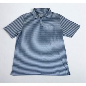 Vineyard Vines Polo Mens L Edgartown Cotton Shirt‎ Blue Striped Short Sleeved